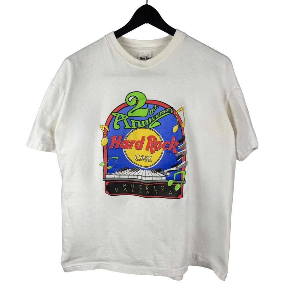 Vintage 90s Hard Rock Cafe Super Boxy Anniversary Promo Shirt White Size M